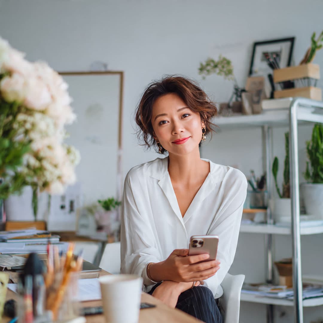 Demonstração do mini site em um celular